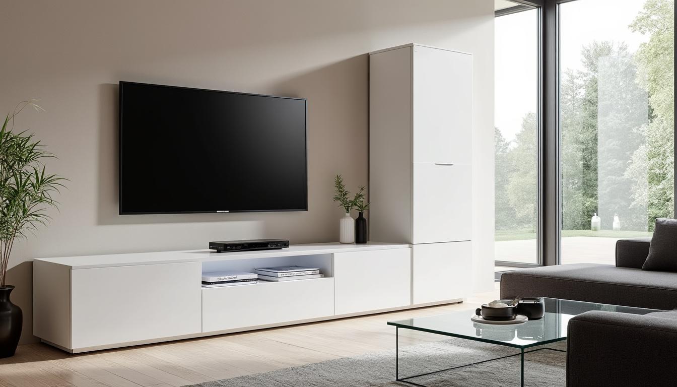 découvrez des idées déco inspirantes autour du meuble tv à led blanc laqué horizon. transformez votre salon avec des astuces tendance pour un aménagement élégant et moderne, alliant esthétique et fonctionnalité.