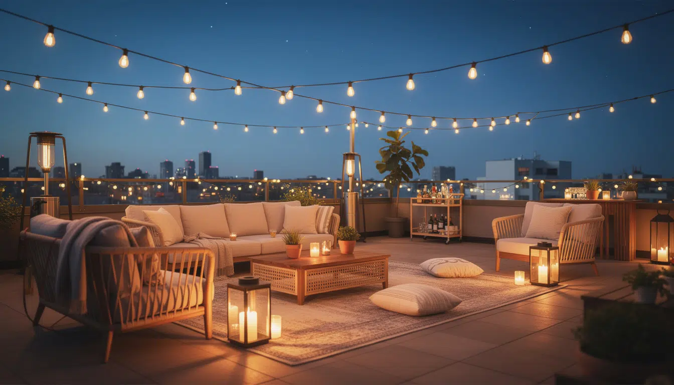 découvrez nos conseils pour créer une ambiance chaleureuse et conviviale lors de votre soirée sur un rooftop, alliant décoration, éclairage et musique pour un moment inoubliable.